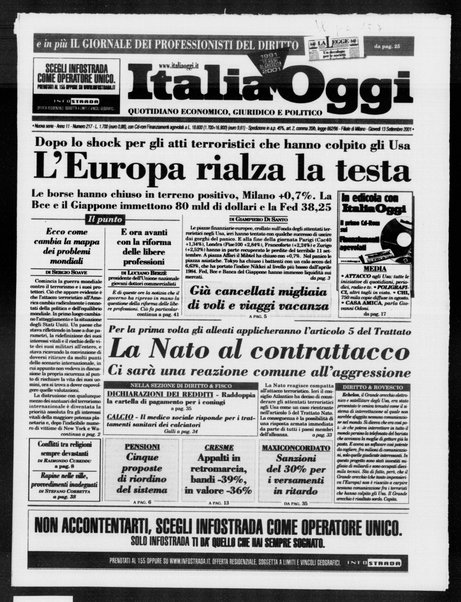 Italia oggi : quotidiano di economia finanza e politica